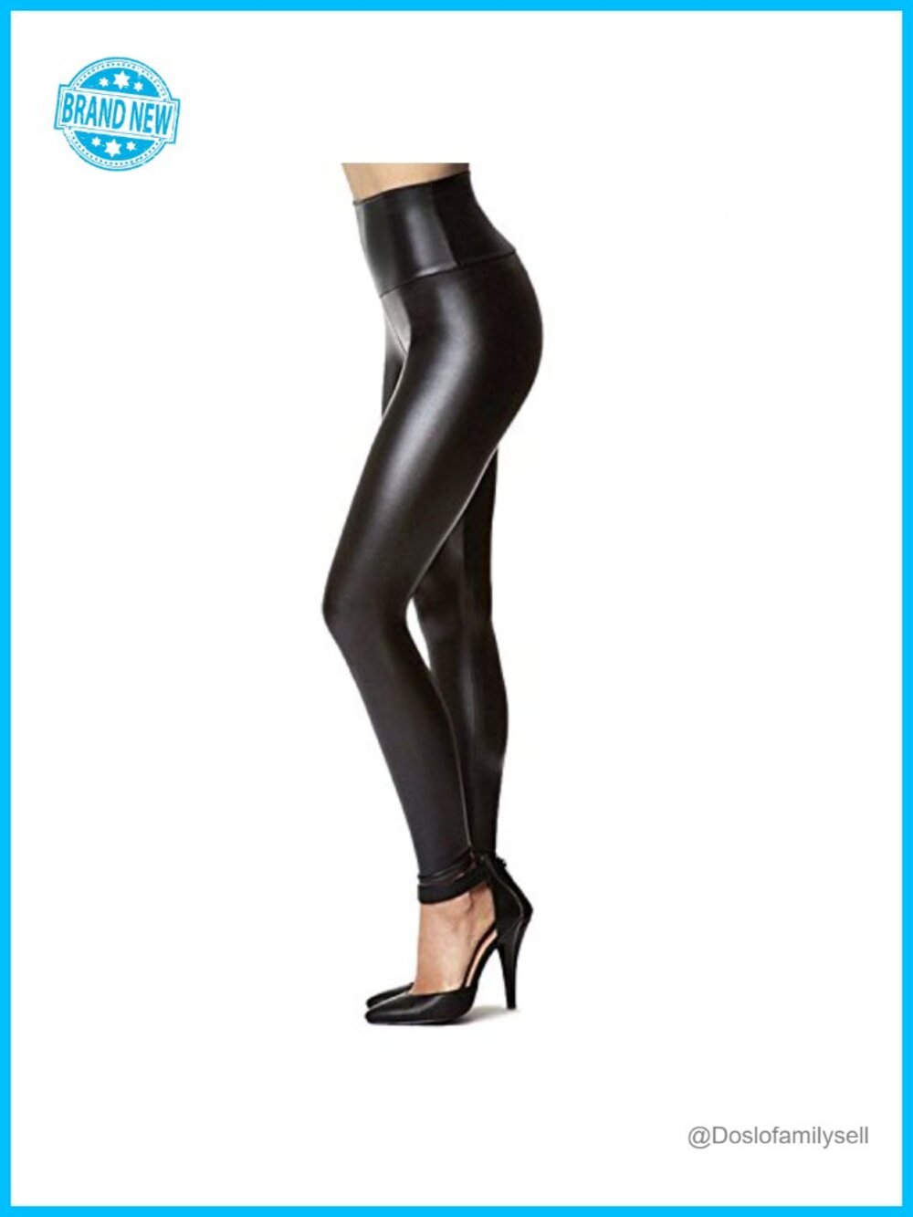 Faux Leather Leggings High Waist Fleece Lined Pants